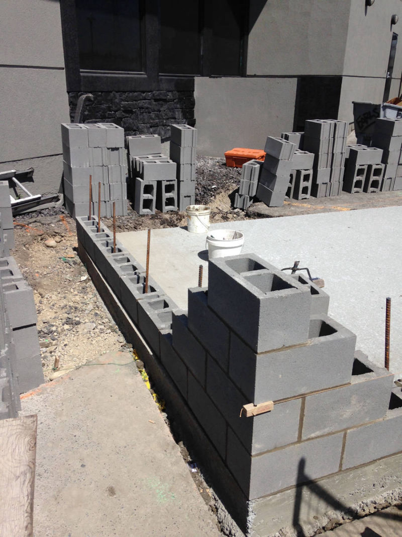 Cinder Block Enclosure by Calgary Stonemason Mattson Masonry